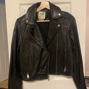 Abercrombie and fitch genuine leather moto jacket